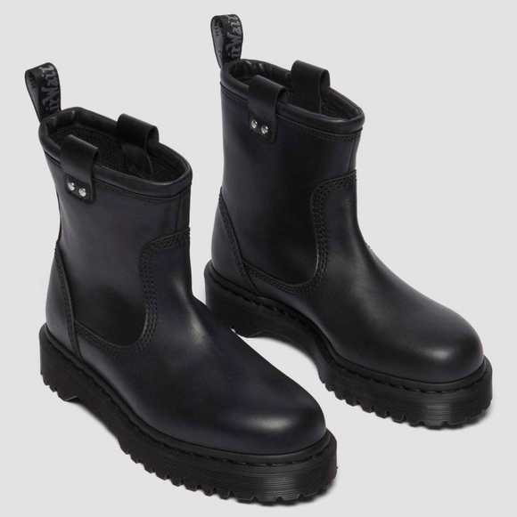 Dr. Martens Women's Anistone Lo Black Leather Biker Boots Size 6 - Picture 3 of 11